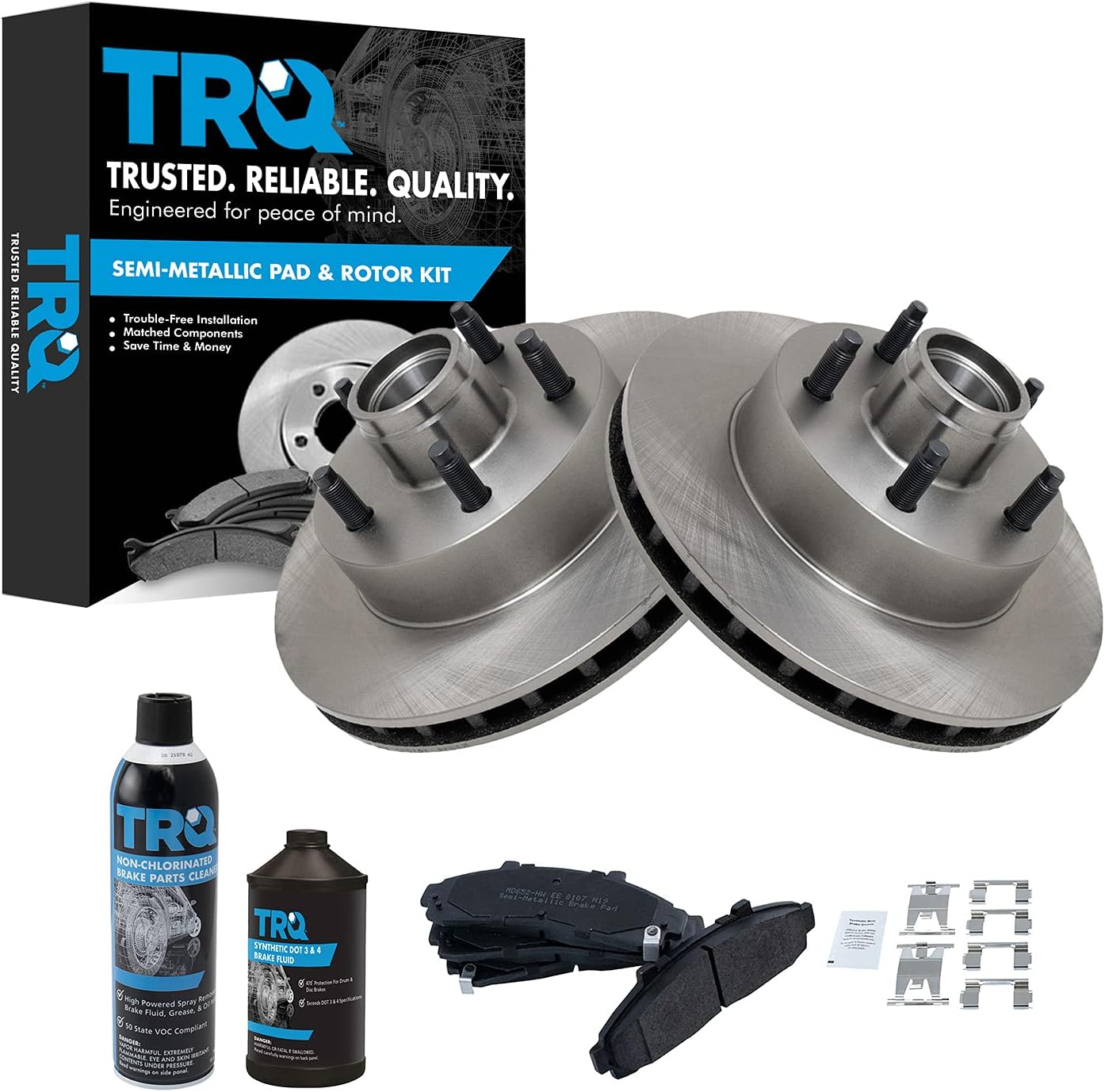 TRQ Front Brake Pad & Rotor Kit for 1995-1997 Ford Ranger