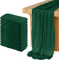 12 Pack Cheesecloth Table Runner 10Ft Emerald Green - Boho Wedding