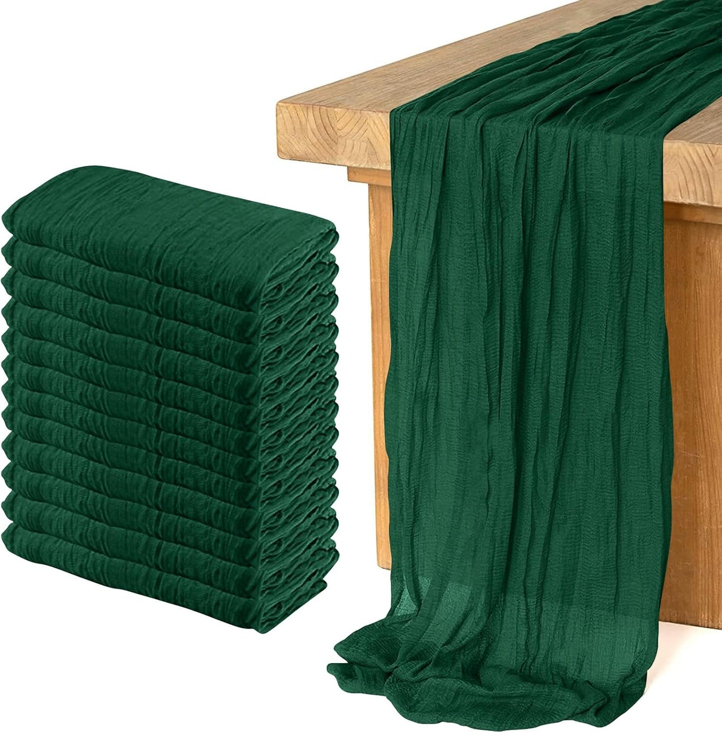 12 Pack Cheesecloth Table Runner for Boho Wedding Decor