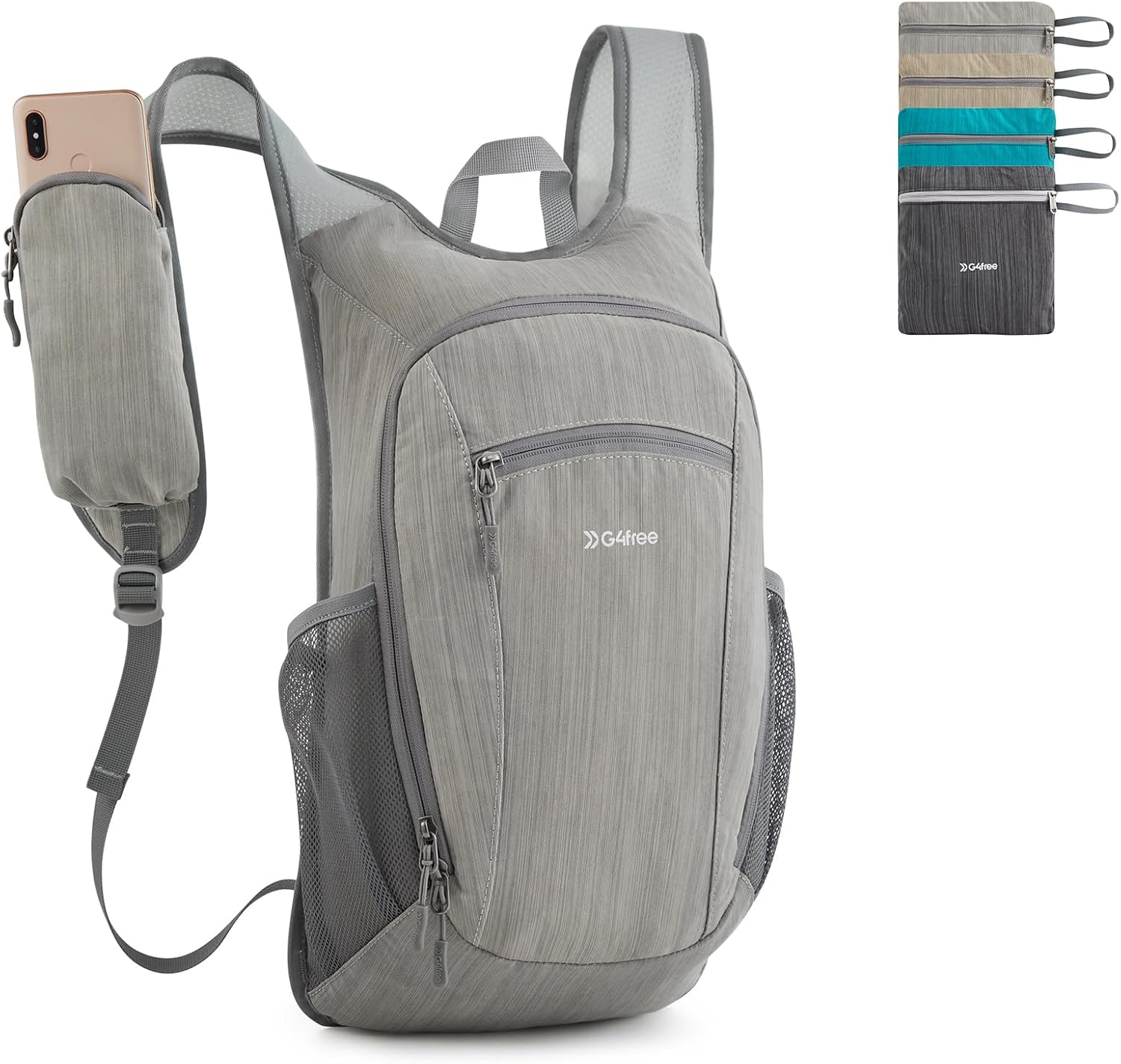 Ultra-light G4Free 15L Daypack: Foldable & Stylish (Grey)