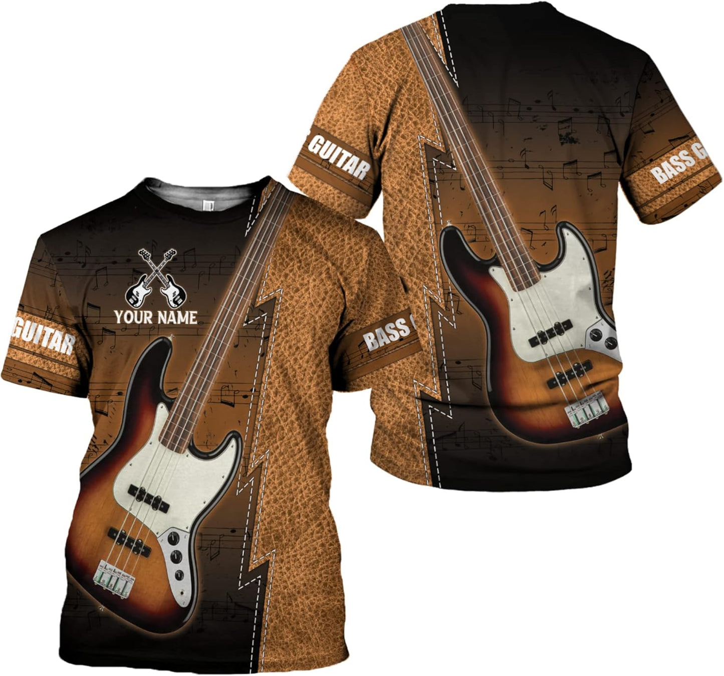 Custom 3D Bass Guitar Shirt - Perfect Gift for Guitar Lovers!