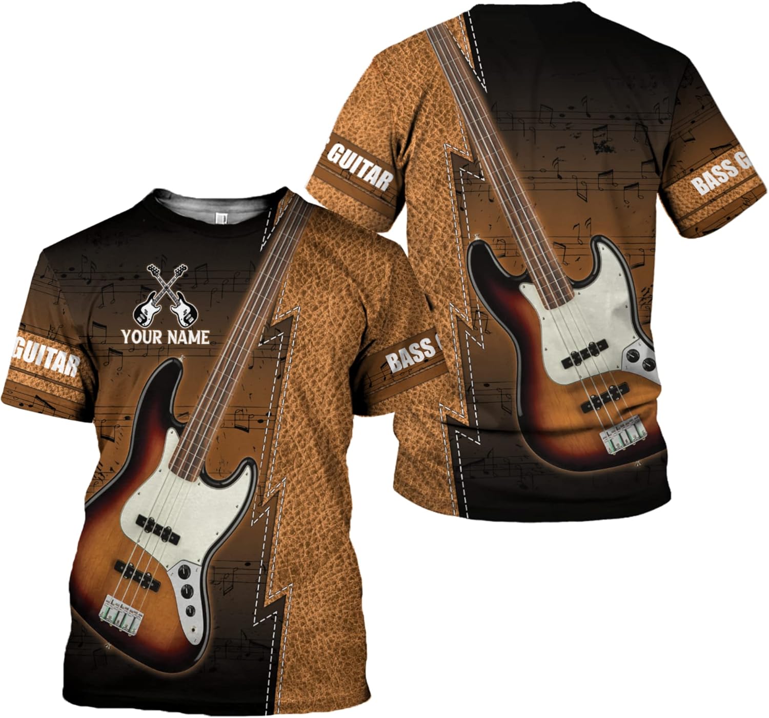 Custom 3D Bass Guitar Shirt - Perfect Gift for Guitar Lovers!