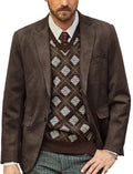Mens Suede Blazer Jacket Casual 2-Button Sport Coat - Versatile Fit