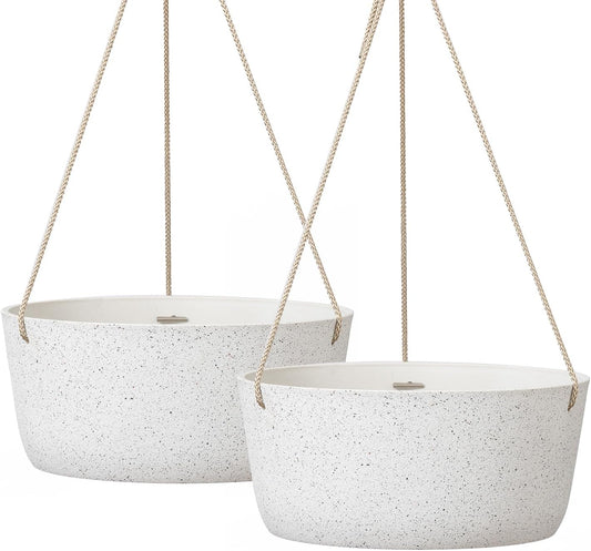 Large Hanging Planters for Chic Outdoor Decor - Set of 2