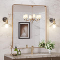 30x36 Gold Bathroom Mirror Rounded Rectangle - Brushed Gold Vanity