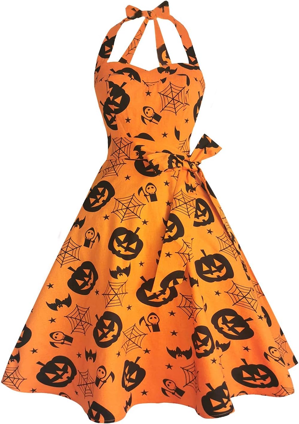 Vintage Polka Audrey Dress 1950s Halter Retro Cocktail Dress