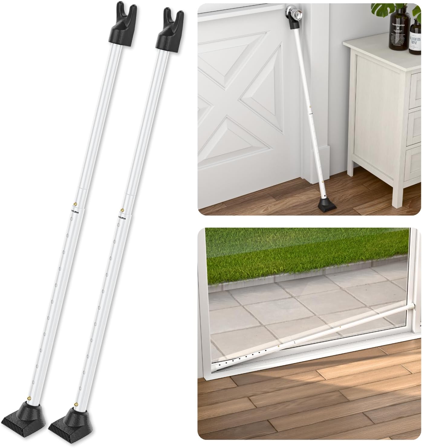 Heavy Duty 2-in-1 Door Security Bar for Home & Travel Use