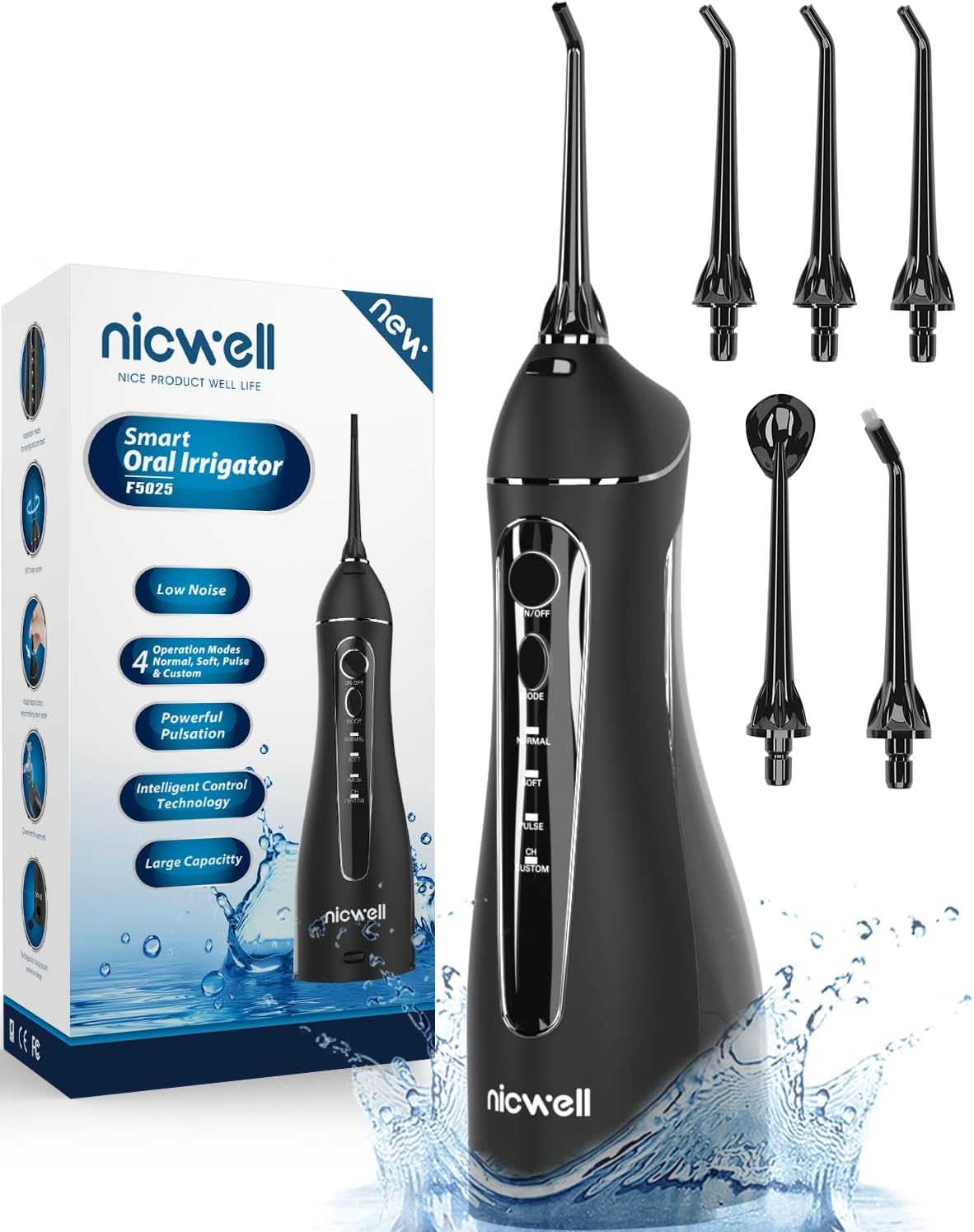 Nicwell Water Dental Flosser - Cordless Portable Oral Irrigator