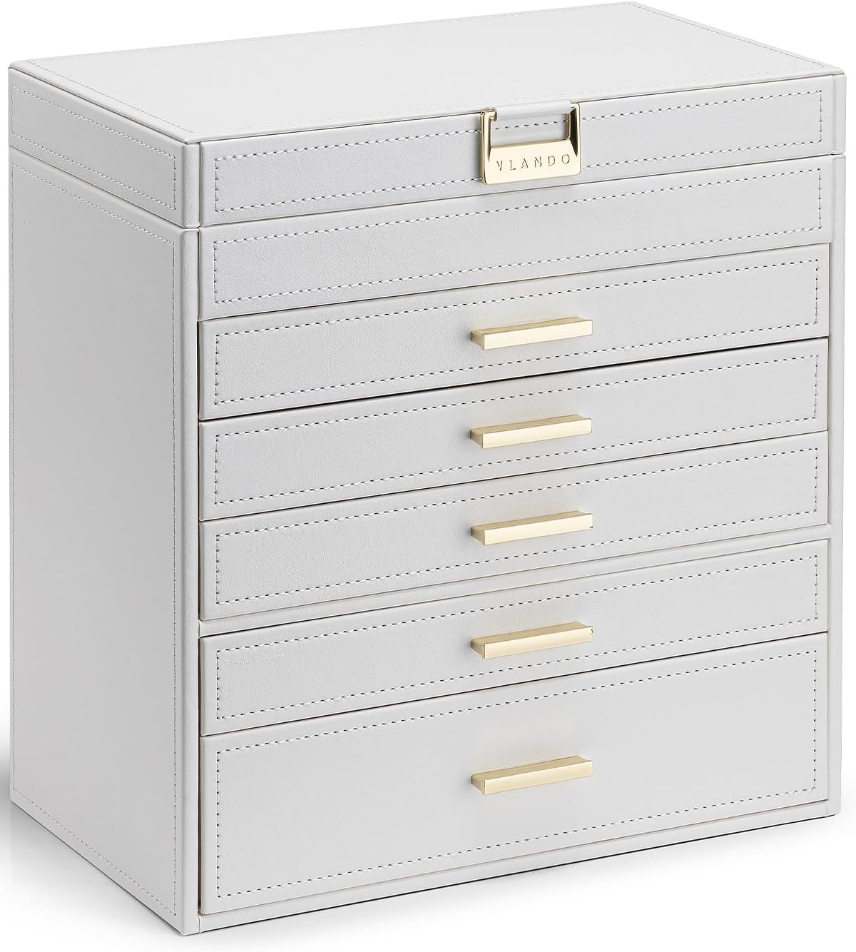 Vlando 6 Layer Large Jewelry Box - Stylish Organizer for Jewelry