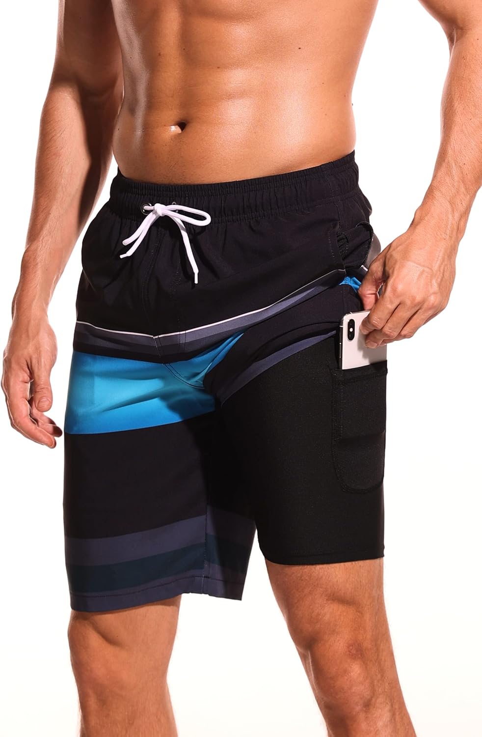 Difficort Mens Swim Trunks with Compression Liner for Comfort