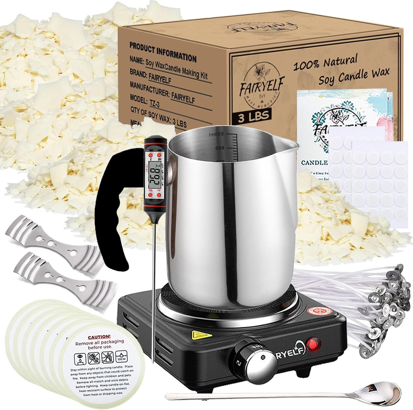 Soy Wax Candle Making Kit with Melter for DIY Candle Enthusiasts