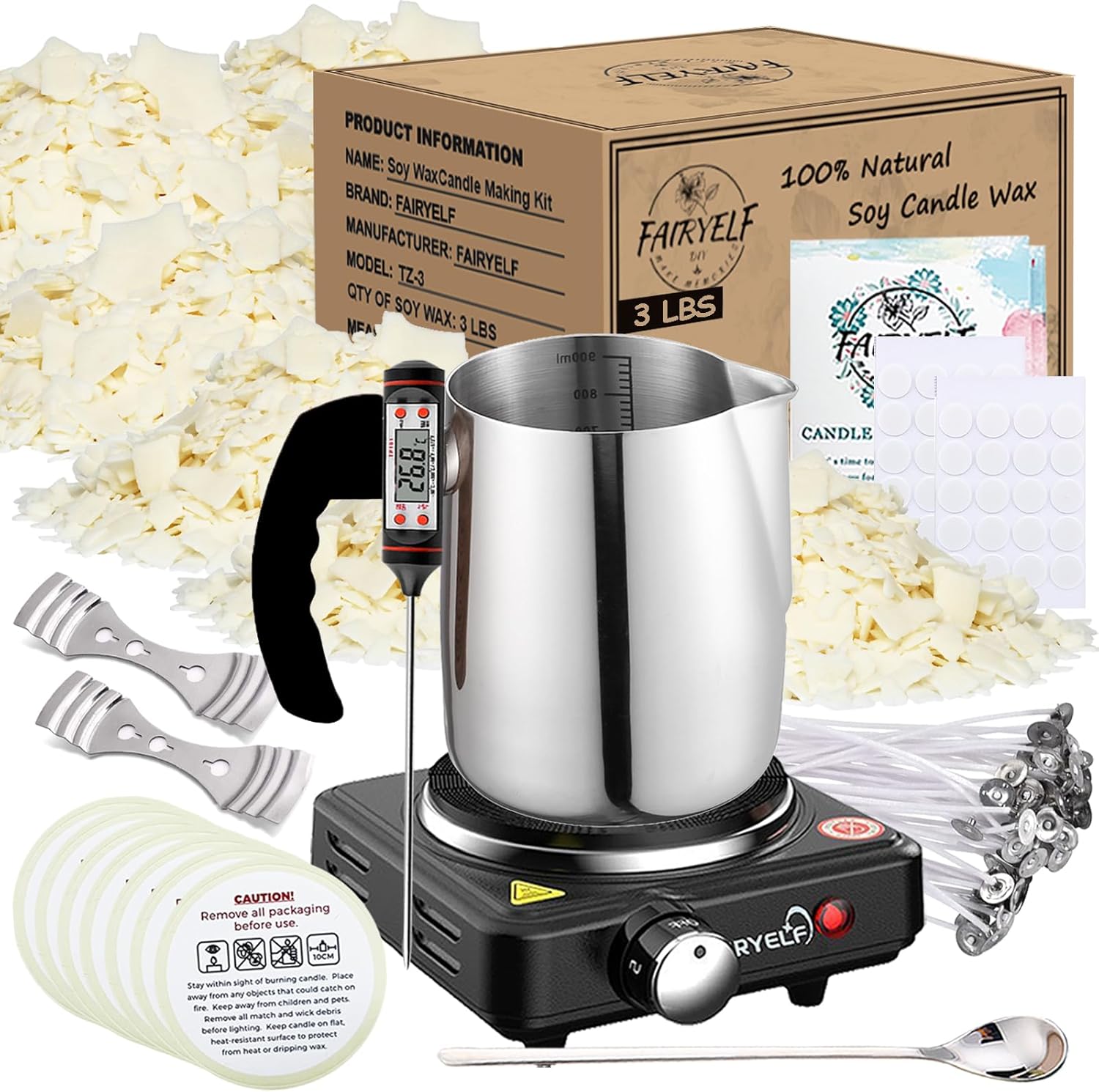 Soy Wax Candle Making Kit with Melter for DIY Candle Enthusiasts
