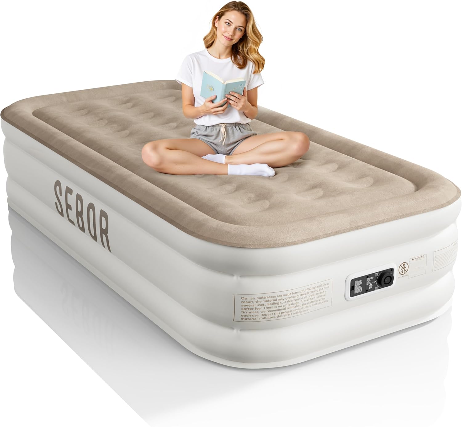 Comfortable Twin Air Mattress with Built-in Pump for Travel