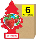 LITTLE TREES Car Air Freshener Strawberry 6 Pack - Long-Lasting Scent