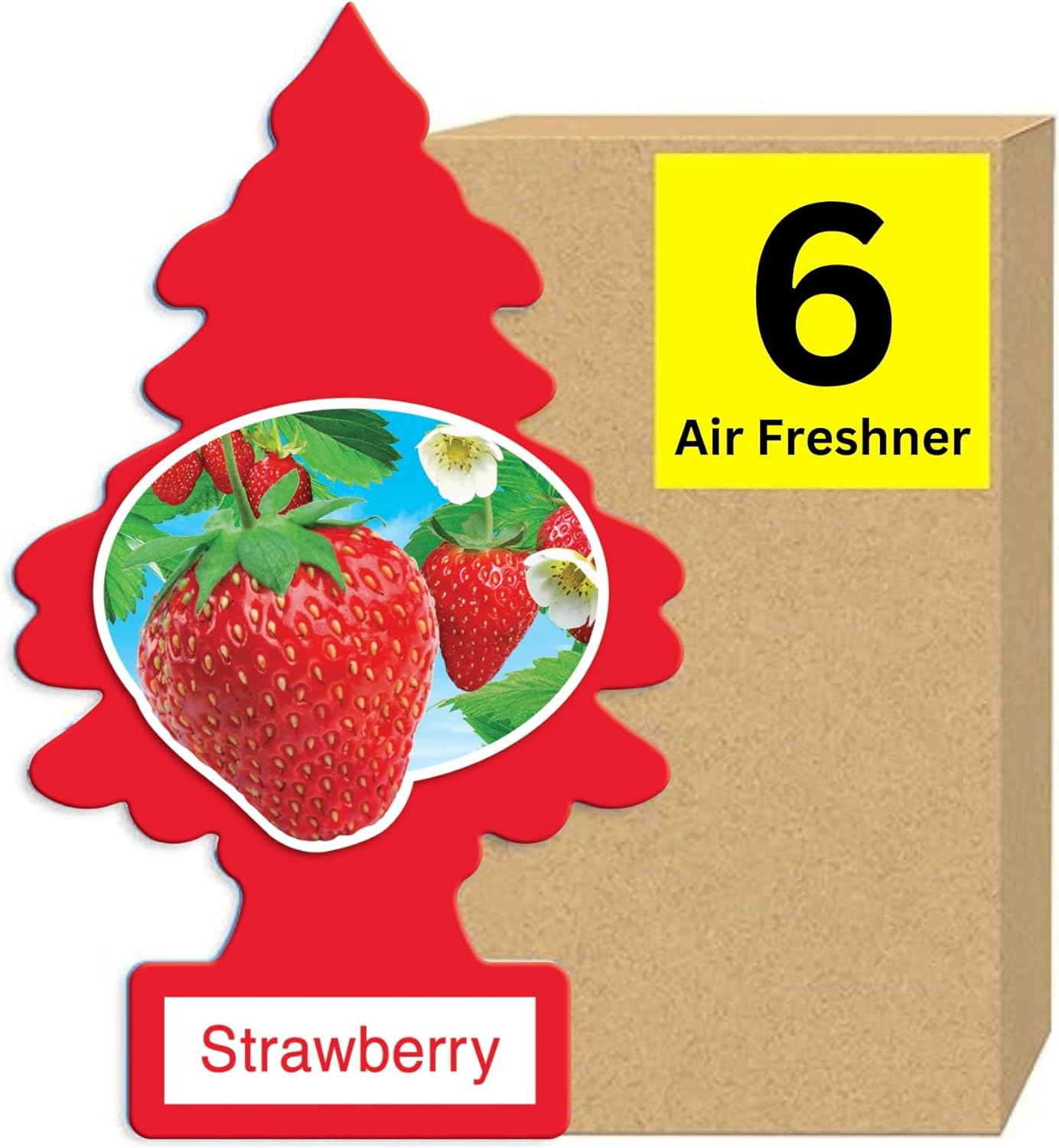 LITTLE TREES Strawberry Scent | 6-Pack Air Fresheners
