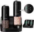 Gravity Electric Salt and Pepper Grinder Set - Rechargeable Dual Base