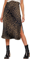 Women's High Waist Midi Skirt in Luxurious Satin Silk