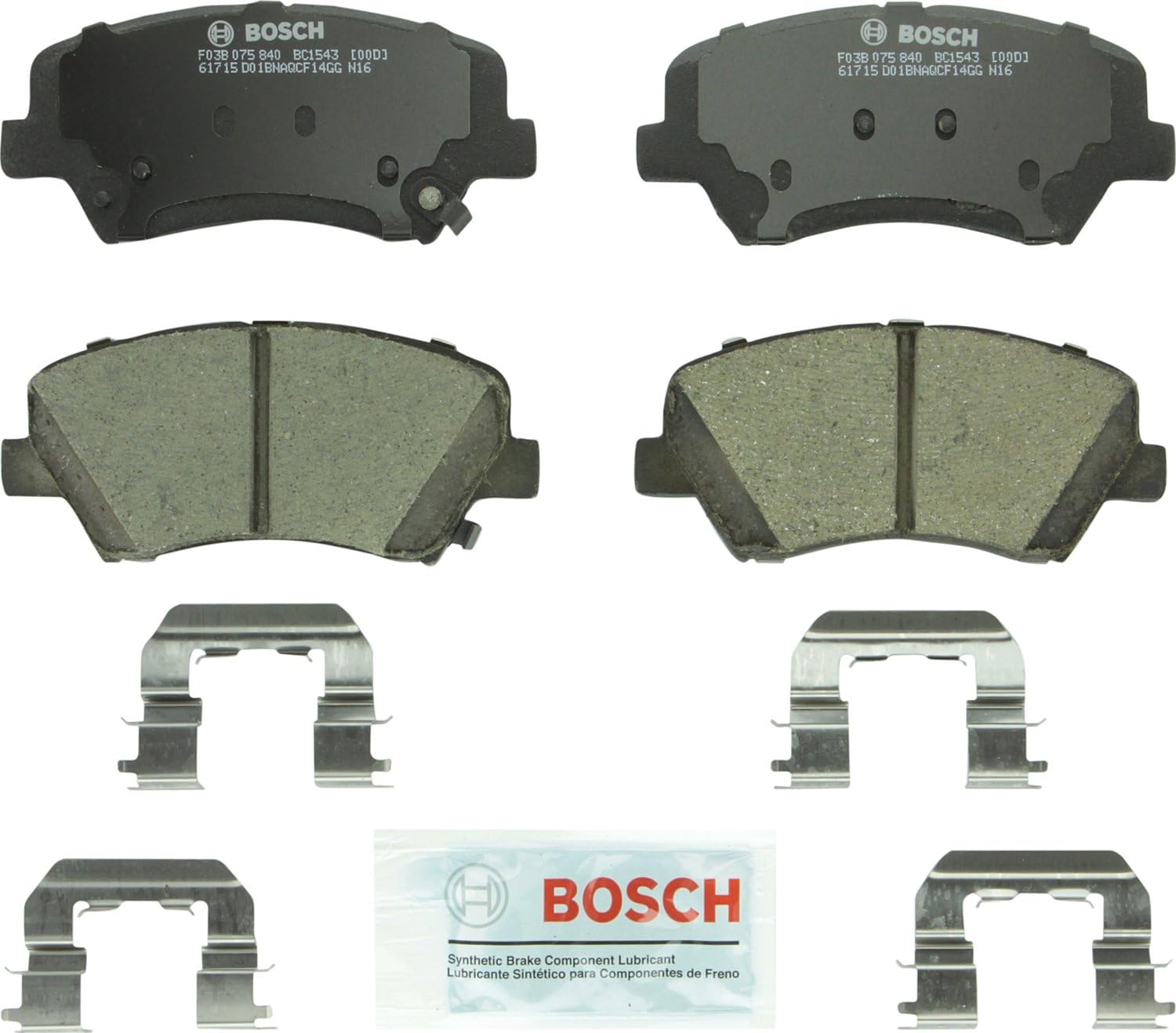 BOSCH BC1543 QuietCast Premium Ceramic Brake Pads for Hyundai Kia