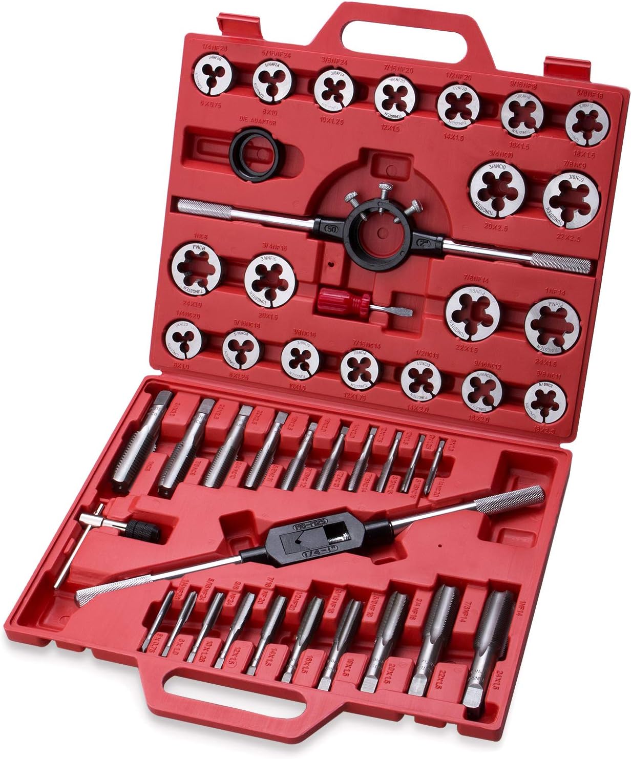 Premium 45-Piece Large Tap and Die Set for Threading Needs