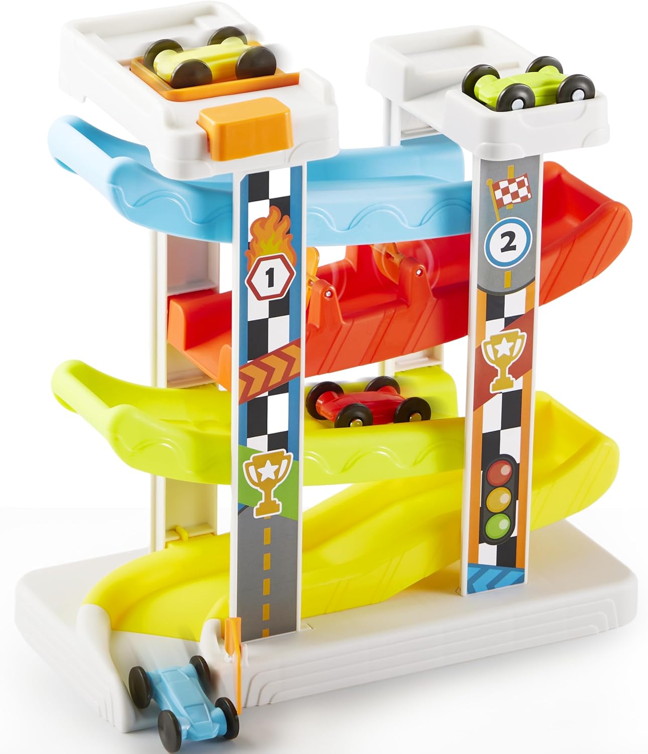 4-Layer Car Ramp Race Track for Toddlers - Fast Action Fun!