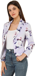 Allegra K Women's Open Front Crop Blazer - Lightweight (Style 56NL)