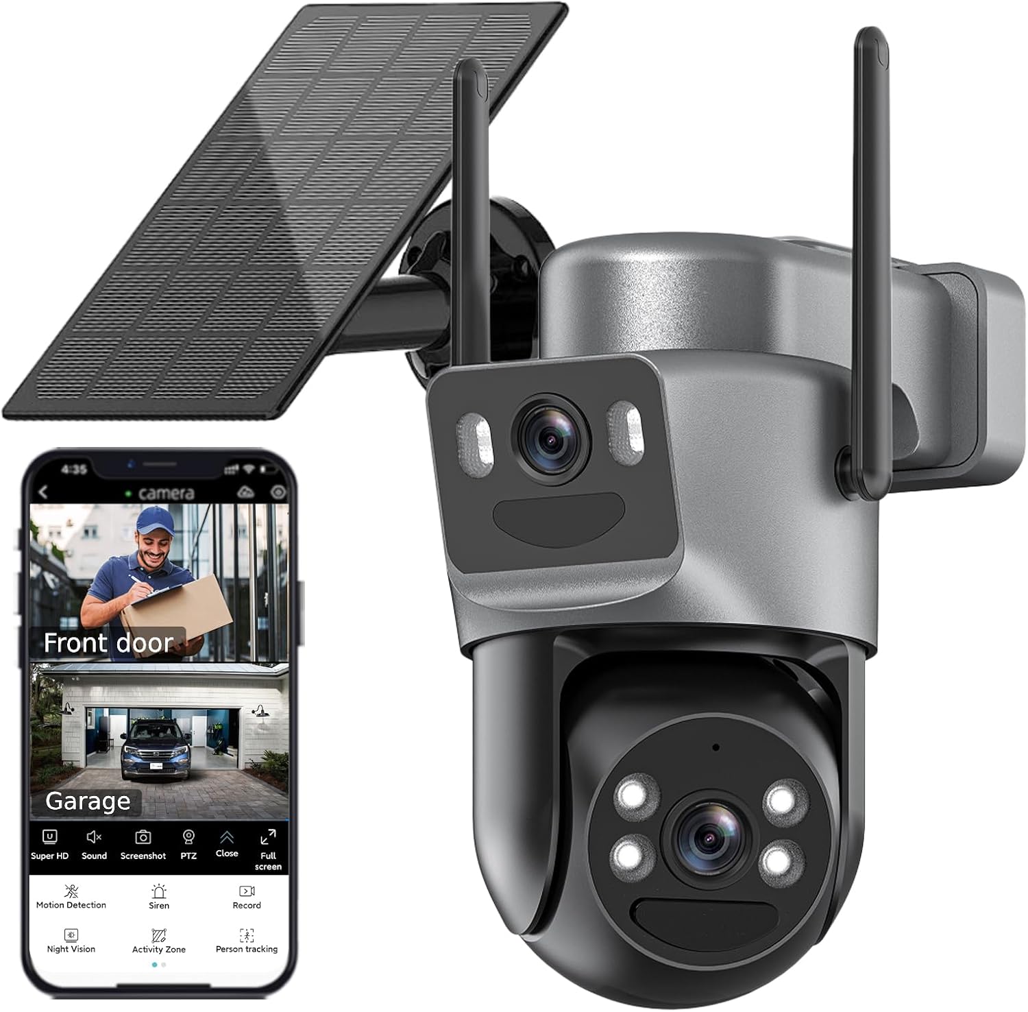 Kurain Solar Security Cameras Wireless Outdoor with Night Vision