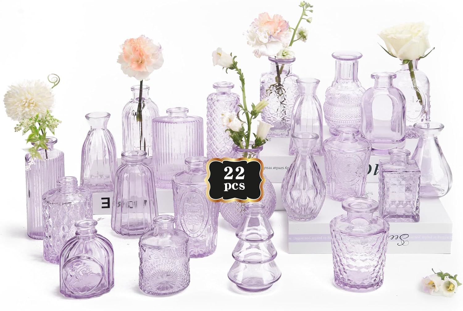Elegant Vintage Glass Bud Vases for Centerpieces and Decor