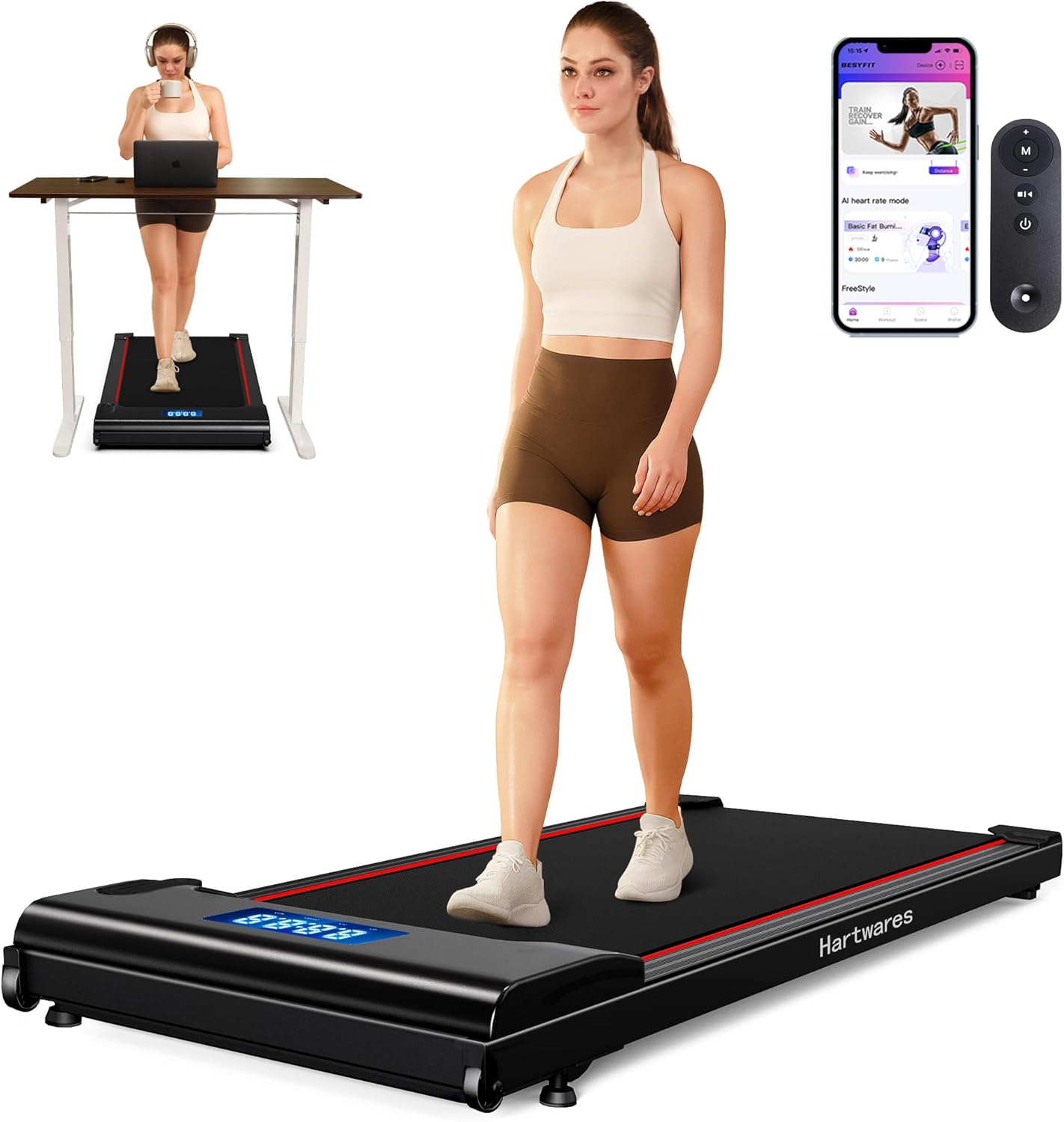 NeoSilent Walking Pad Treadmill for Home and Office Fitness