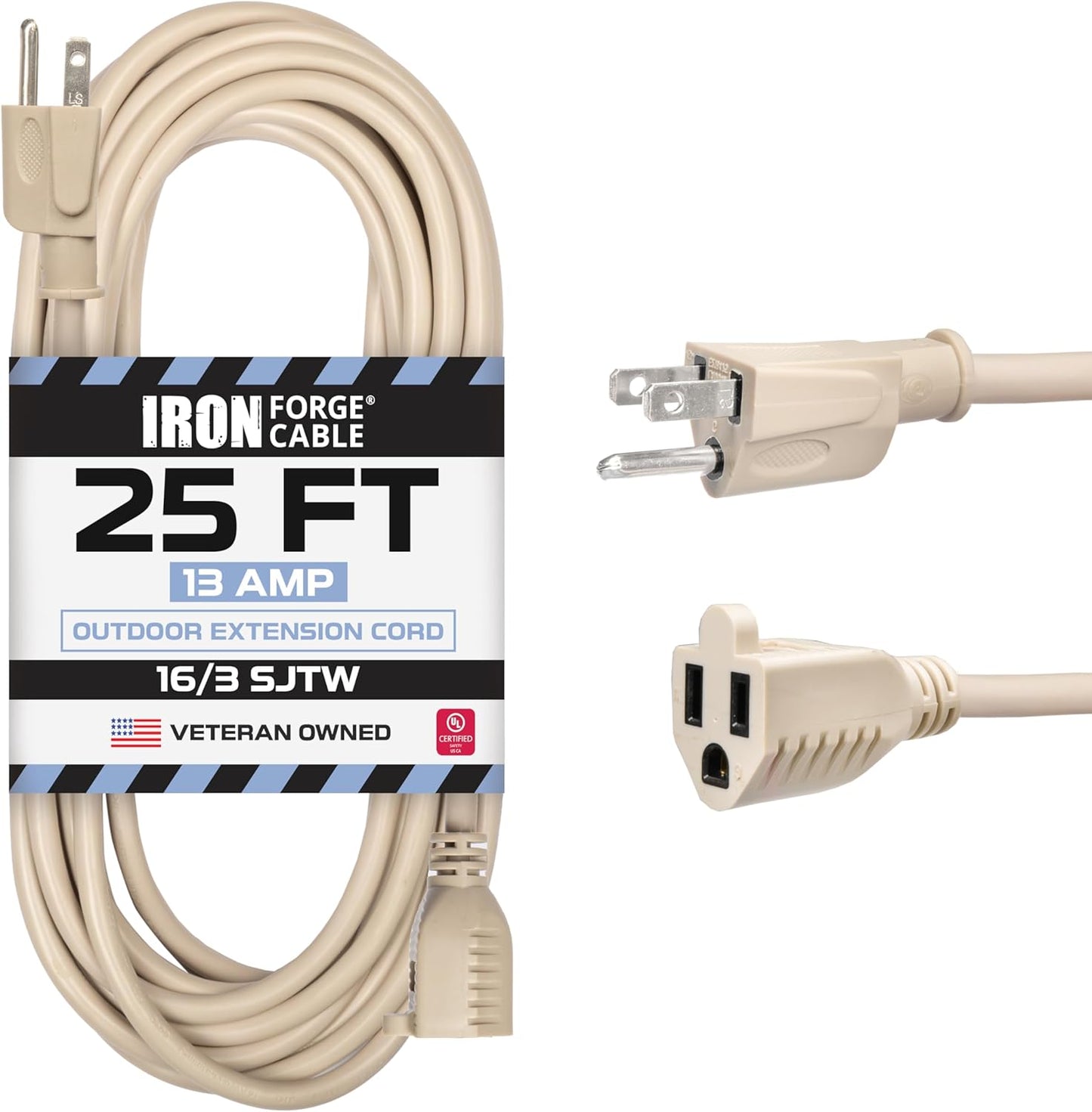 Iron Forge Cable 25 Ft Outdoor Extension Cord for All Seasons