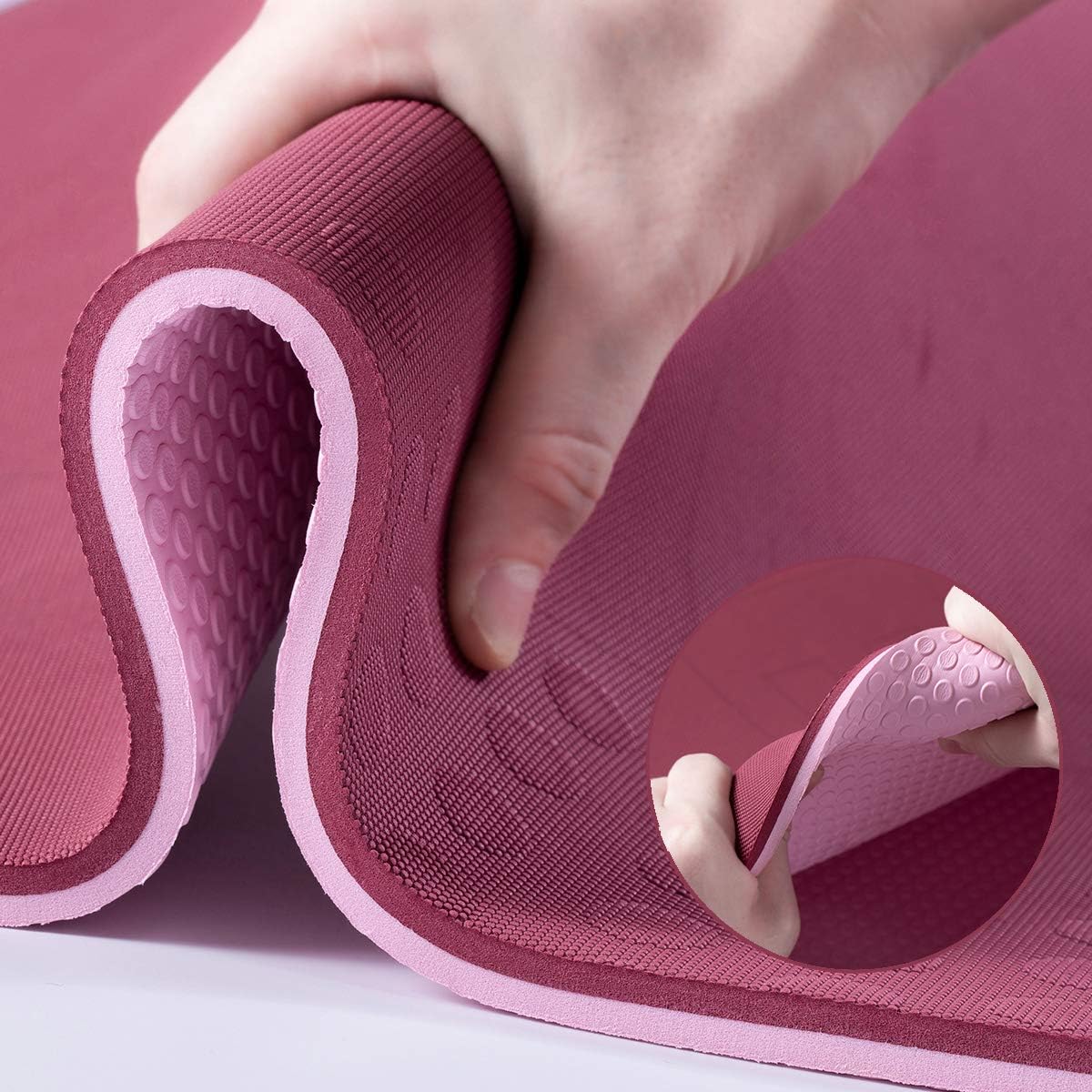 JELS Extra Thick Non-Slip Yoga Mat - Eco-Friendly TPE Material - Carry Strap - Ideal for Various Workouts