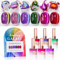 Double Rhythm Cat Eye Gel Nail Polish Set of 6 - Aurora Galaxy