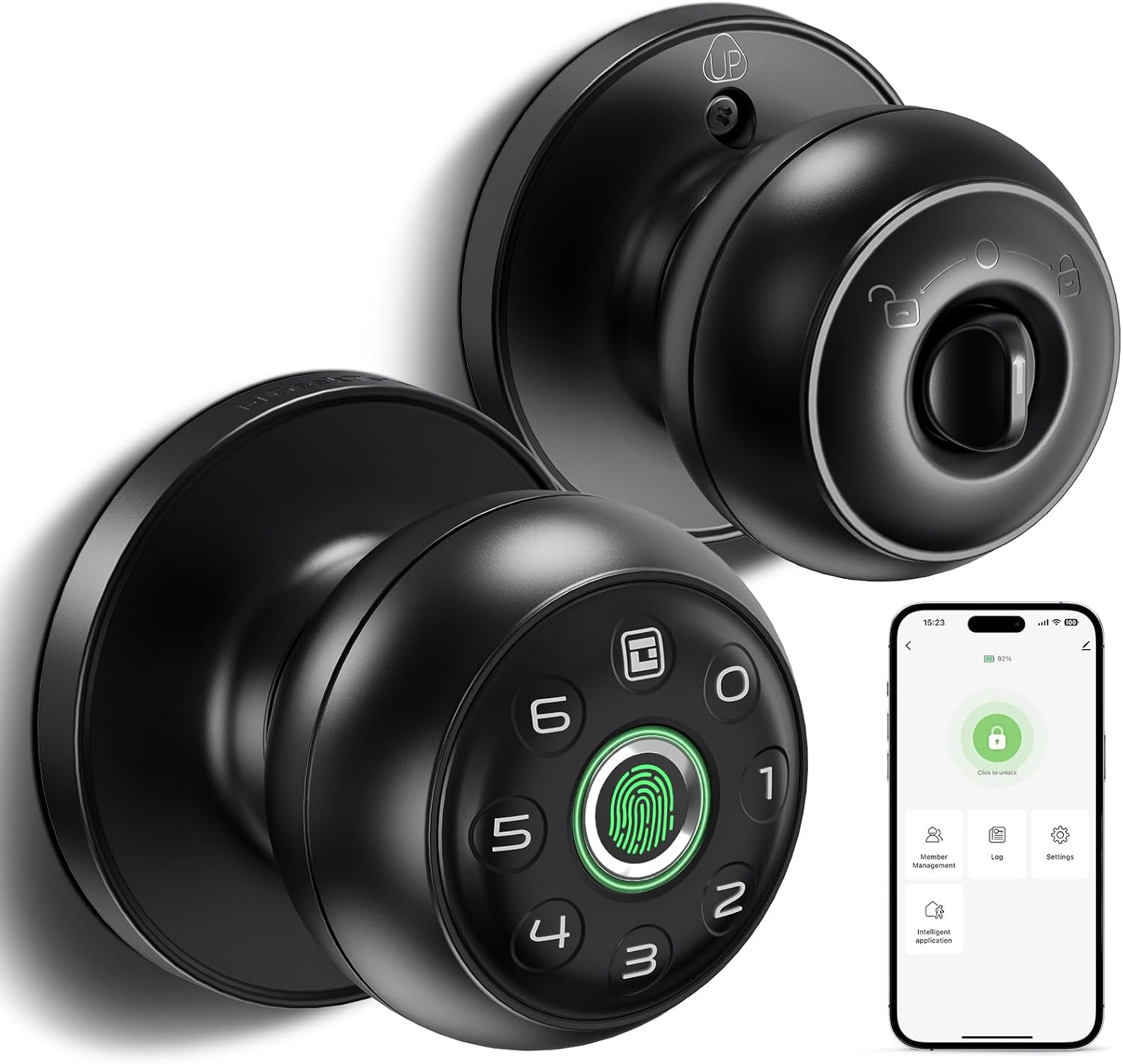 Fingerprint Door Lock for Bedrooms - Smart Door Knob with App Control