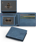 Slim RFID Leather Wallet for Men - 15 Card Bifold with 2 ID Windows