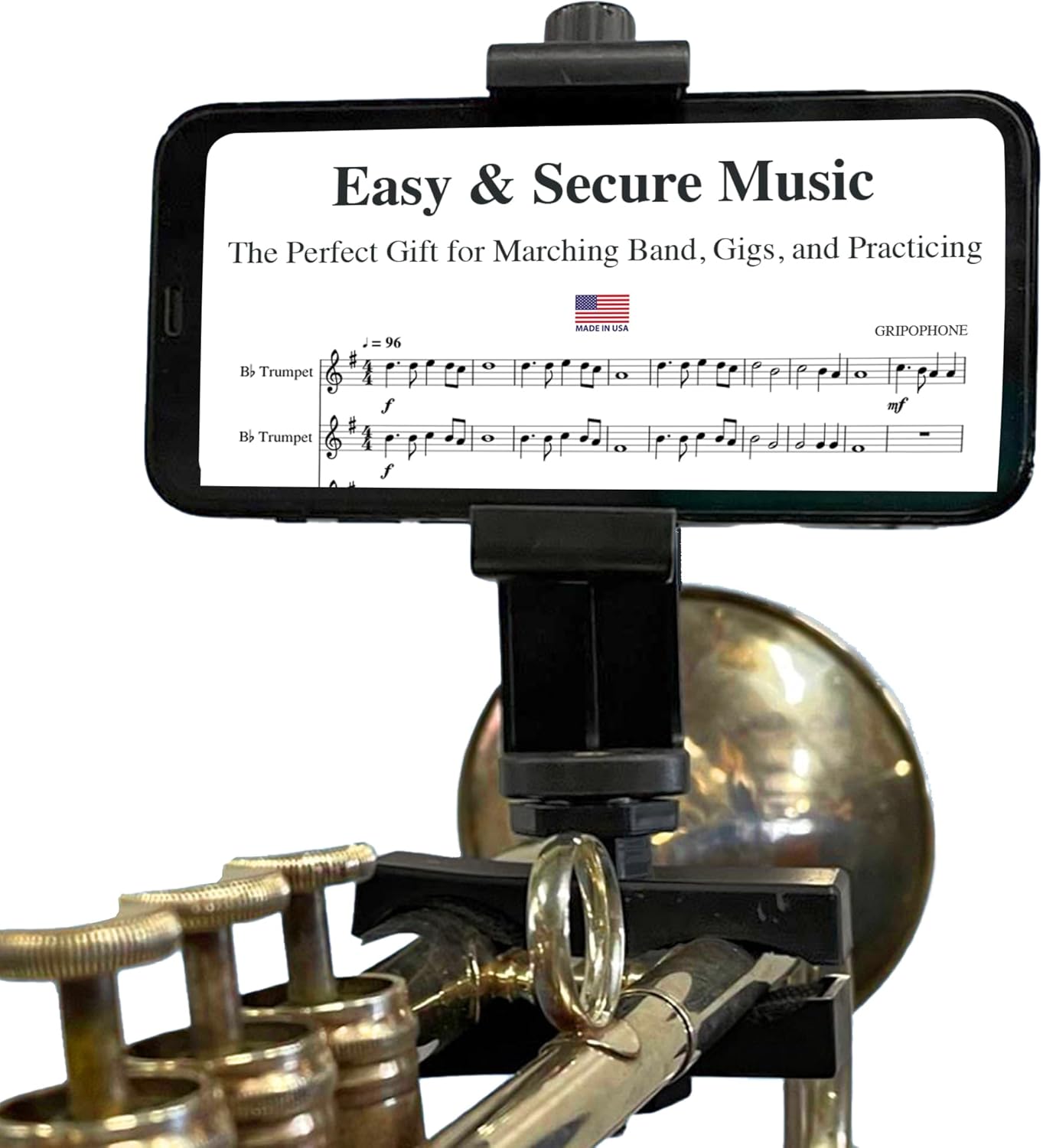 Gripophone Trumpet Phone Lyre - Securely Mount Your Phone