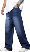 Men's Baggy Jeans Y2K Vintage Wide Leg Denim Pants - Loose Fit keeping