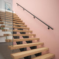 Industrial Stair Railing Indoor 11.8ft Matte Black Handrail - Safe