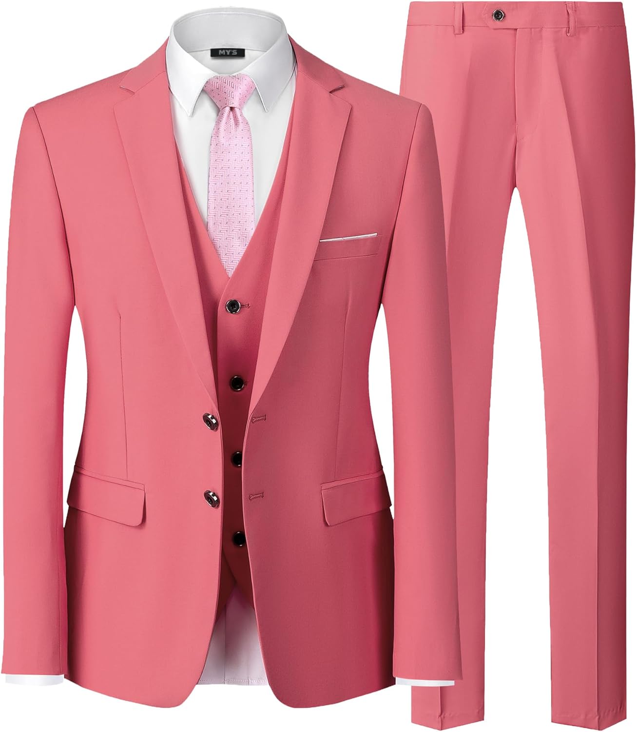 MY'S Men's 3 Piece Slim Fit Suit Set for Business and Weddings