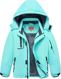 Boy's Waterproof Ski Jacket with Removable Hood - Warm Fleece Lined