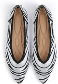 Women's Pointed Toe Knit Ballet Flats - Cushioned Slip-On Comfort
