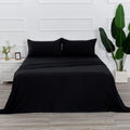 Best Season Cotton Full Size Sheet Set (Black) 4 Piece - Breathable