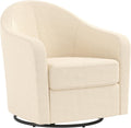 Swivel Ivory Boucle Accent Chair - Comfort & Style