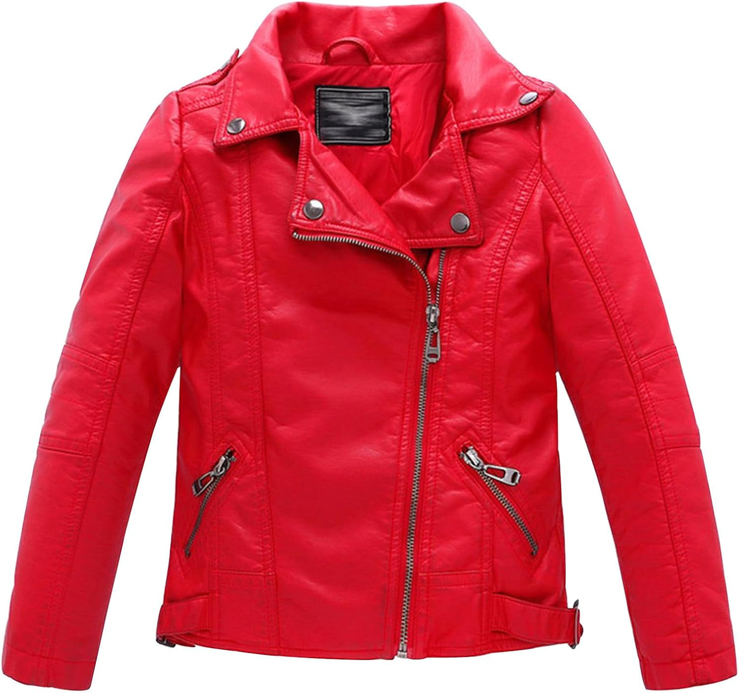 LOKTARC Boys Girls Spring Motorcycle Faux Leather Jackets