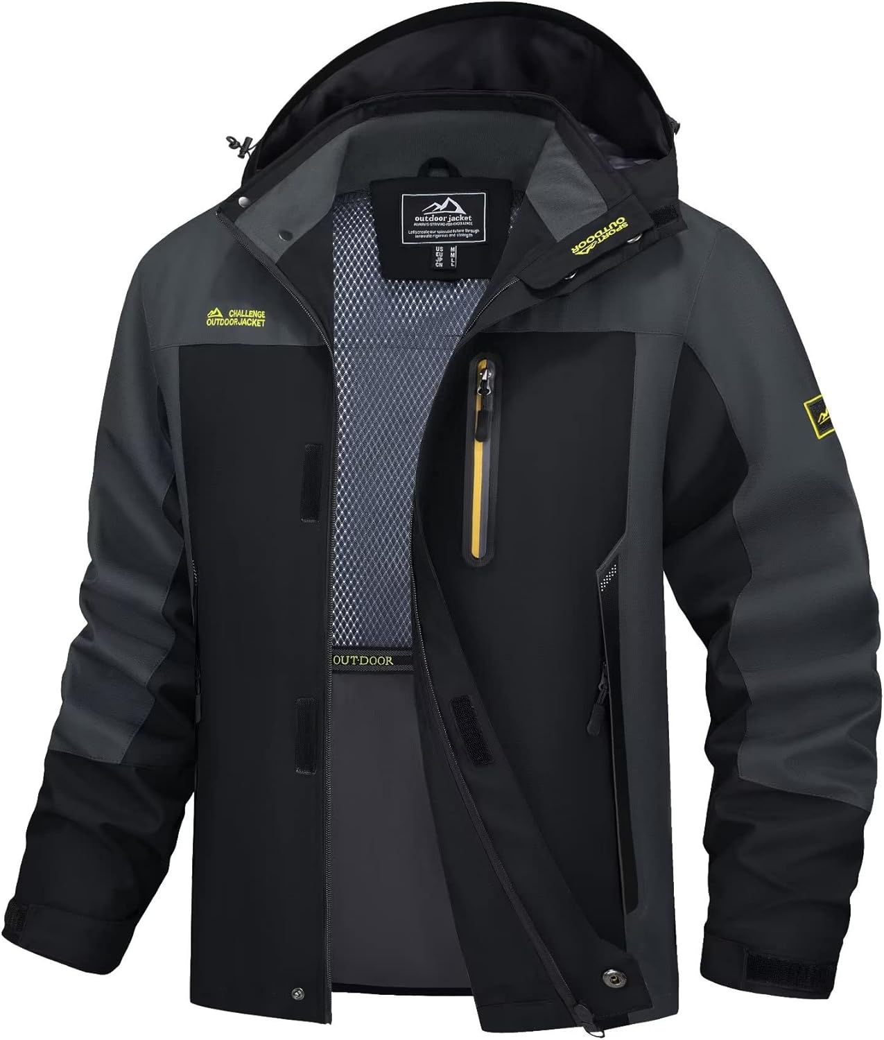 MAGCOMSEN Men's Hooded Windproof Water Resistant Rain Jacket
