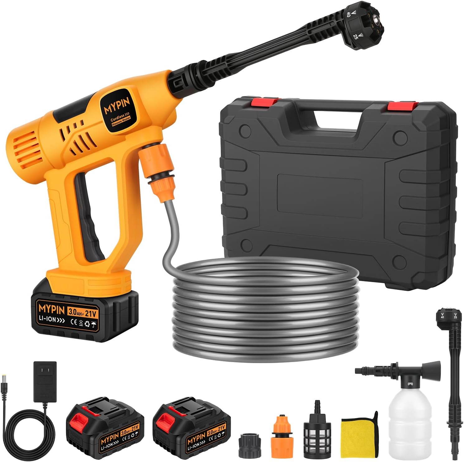 Portable Cordless Pressure Washer 790 PSI with 6-in-1 Nozzle
