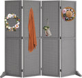 Pegboard Freestanding 4 Panel Room Divider - Portable 5 ft Display