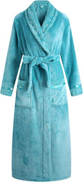 Richie House Women's Plush Fleece Bathrobe RH1591 - Warm Shawl Collar
