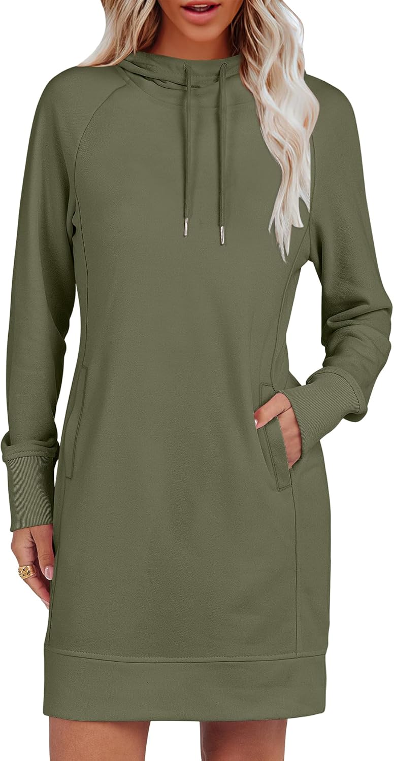 Stylish Womens Sweatshirt Dress with Pockets for Fall Fashion