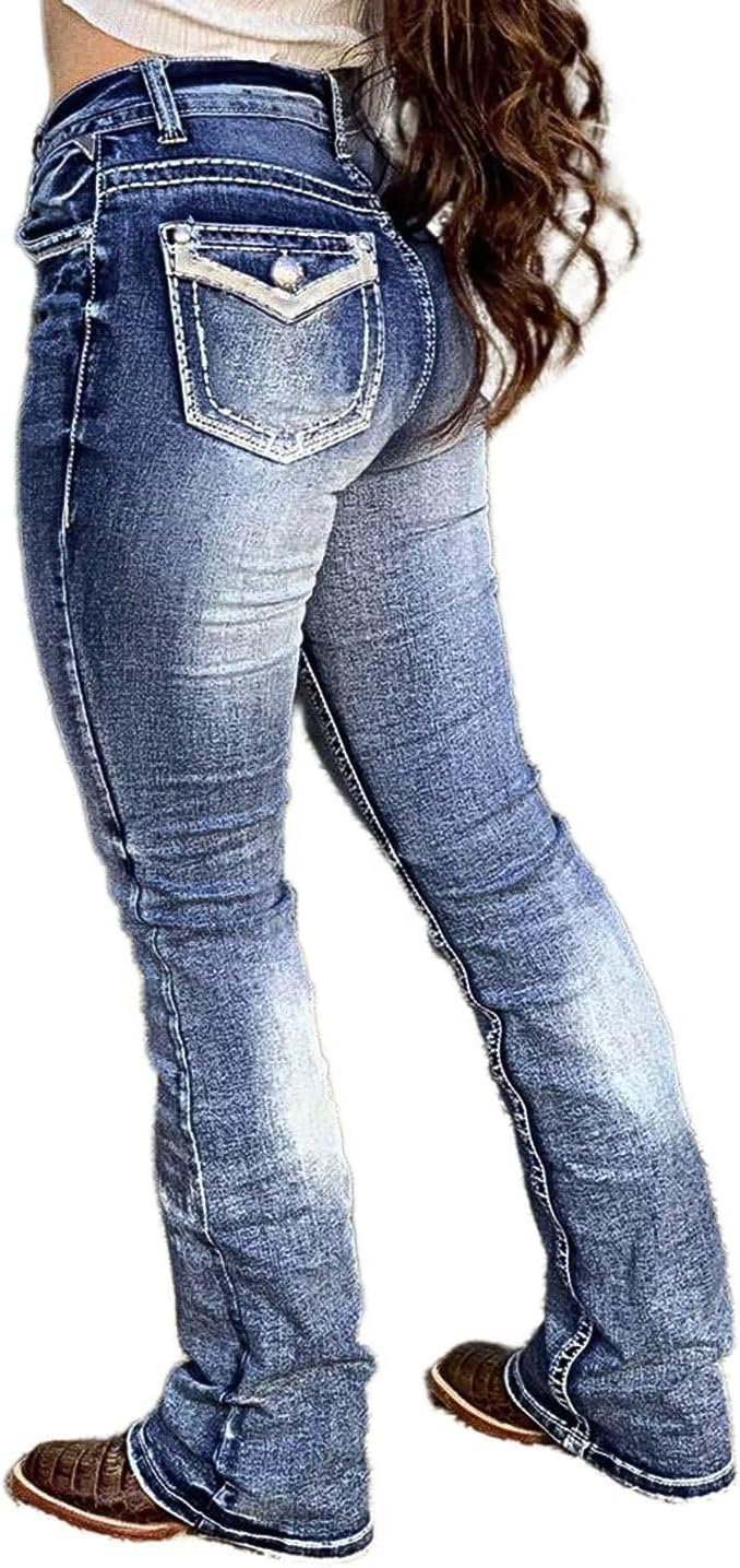 Flamingals Boot Cut Jeans for Women with Tummy Control Feature