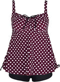 Septangle Paisley Print Plus Size Tankini Set - Comfortable Support