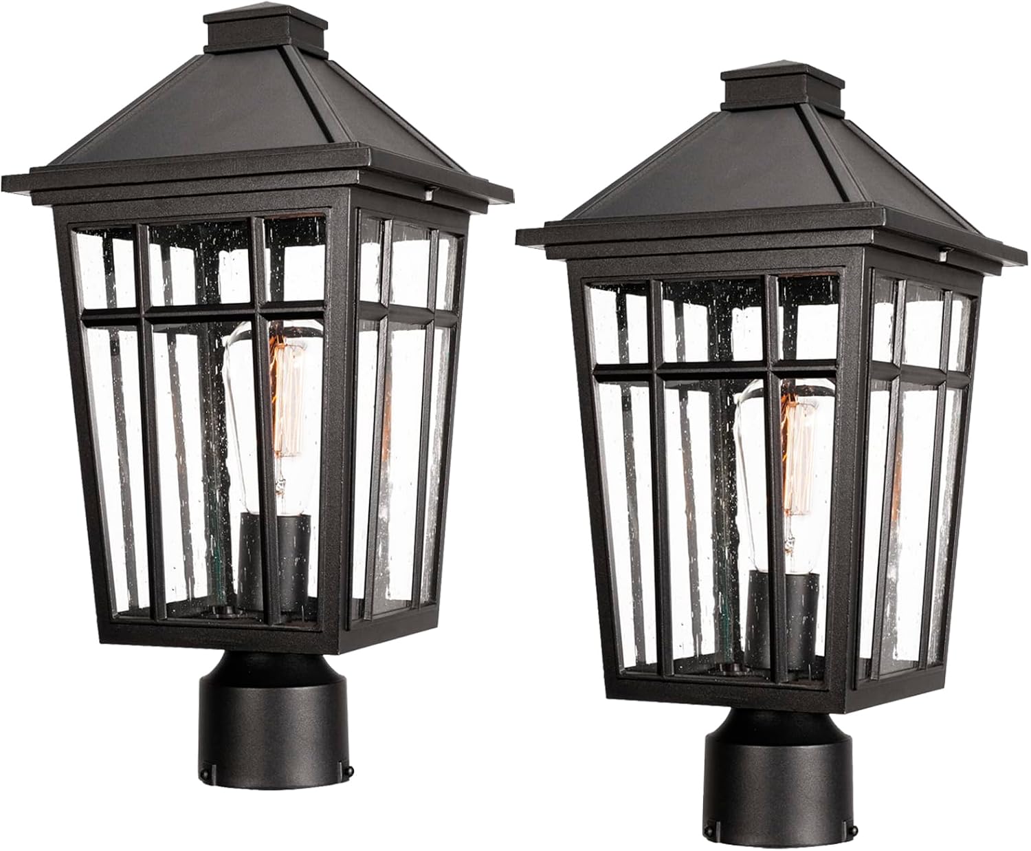 Large Outdoor Post Lights for Patio Pathway - 2pcs Set